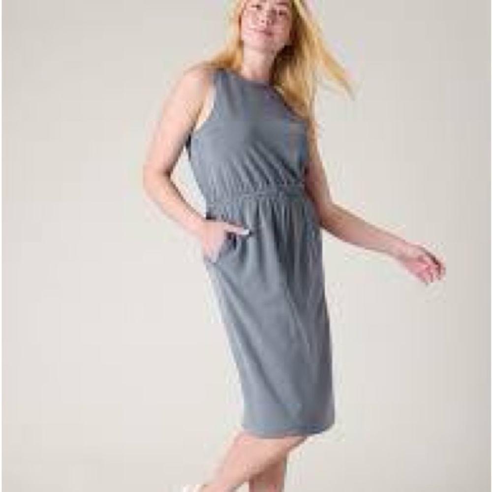 Athleta Sleeveless Midi Dress in Slate Gray s fits like medium